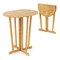Natural Teak Wood Folding Bar Table with Oval Top, Cross Base and Space-Saving Design